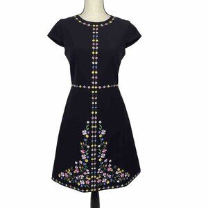 Ted Baker Jeorjia Dress Black Floral Embroidered Dress NWOT WH8W GD18